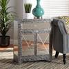 Baxton Studio Wycliff Industrial Glam and Luxe Silver Finished Metal and Mirrored Glass 1Drawer Sideboard Buffet 212-12005-ZORO